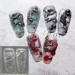 NEW Silicone Nail Art Handcrafts Moulds DIY Nail Tools Dragon/Snake Nail Carving Molds Silicone Material for Nail Decoration