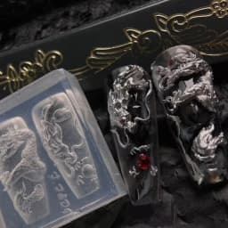 NEW Silicone Nail Art Handcrafts Moulds DIY Nail Tools Dragon/Snake Nail Carving Molds Silicone Material for Nail Decoration