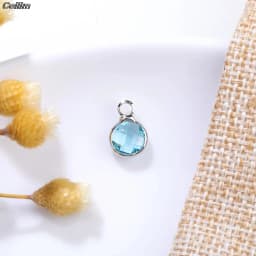 10pcs Copper Round 6mm Birthstone Charms Beads Colorful Crystal Pendants For DIY Craft Necklace Bracelet Jewelry Making Findings