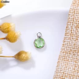 10pcs Copper Round 6mm Birthstone Charms Beads Colorful Crystal Pendants For DIY Craft Necklace Bracelet Jewelry Making Findings