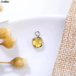 10pcs Copper Round 6mm Birthstone Charms Beads Colorful Crystal Pendants For DIY Craft Necklace Bracelet Jewelry Making Findings