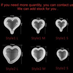 1PCS 3D Heart Shape Silicone Mold Resin Epoxy Keychain Pendants Mould Soap Candle Molds For DIY Jewelry Making Findings