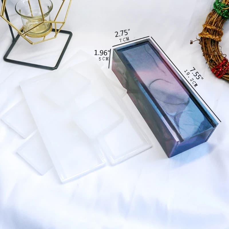 1 Set Domino Storage Box Epoxy Resin Mold Jewelry Container Organizer Holder Silicone Mould DIY Crafts Casting Tools