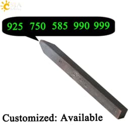 CSJA 925 750 585 999 990 Straight Shank Jewelry Mark Stamp Tool Imported Japan Steel Metal Punch Mold for Flat Surface E394