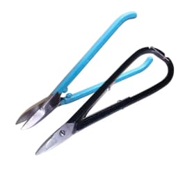 British Blue & Black Handle Jewelry Shears - Flat Stainless Steel Cutting Pliers for Gold & Silver Crafting (Sizes 7# & 8#)