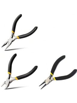 4/3/1 Pieces of Jewelry Pliers, Bead Repair Pliers, Multifunctional Tools, and Household Essentials (Black Yellow)