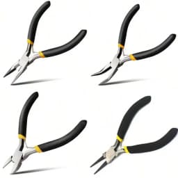 4/3/1 Pieces of Jewelry Pliers, Bead Repair Pliers, Multifunctional Tools, and Household Essentials (Black Yellow)