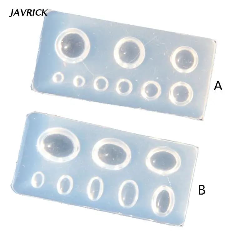 Oval Round Gem Nail Art Molds for Manicure Patch Mobile Phone Decoration Patch Resin Nail Art Casting Molds Charming