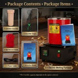 PHYHOO Electric Melting Furnace Digital Control Kiln For Casting Gold Silver Copper Scrap Smelting Jewelry Refining Purify Tool