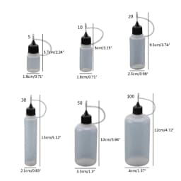 10 Pcs 5ml/10ml/20ml/30ml/50ml/100ml Empty Needle Tip Glue Bottle Applicator DIY Quilling Tool Precision Bottle for Women