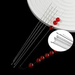 2pcs Beaded Needles With Steel Needles Long And Thin Beaded Leads Side Threaded Hooks For DIY Handmade Jewelry Beading Supplies