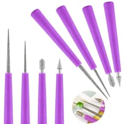 1/4 Pcs Diamond Tipped Bead Reamer Burr Beading Hole Enlarger Tools Puncher for DIY Jewelry Making Glass Bead File Reamer Tools