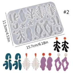 Resin Earrings Mold Geometric Flower Heart Irregular Mould Unique Earring Silicone Molds for Epoxy Resin Crafts Christmas Molds