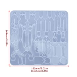 Resin Earrings Mold Geometric Flower Heart Irregular Mould Unique Earring Silicone Molds for Epoxy Resin Crafts Christmas Molds