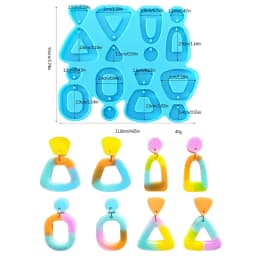 Resin Earrings Mold Geometric Flower Heart Irregular Mould Unique Earring Silicone Molds for Epoxy Resin Crafts Christmas Molds