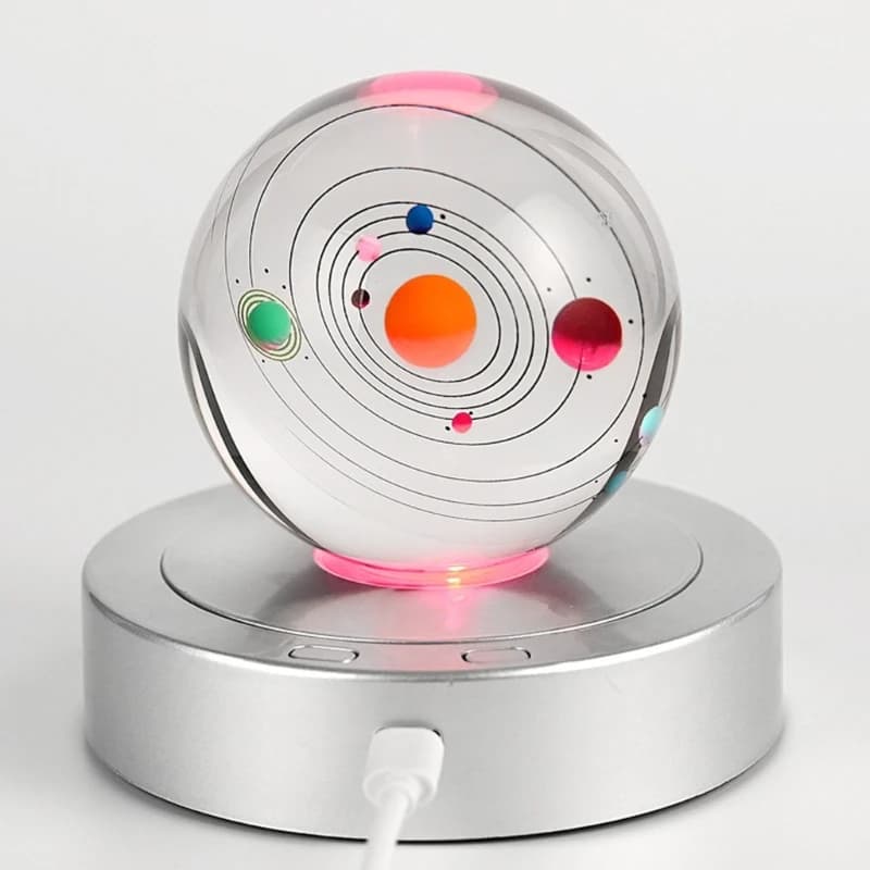 Rotating LED Display Stand with Various Light Modes USB Powered Base Rotating LED Platform for Crystal Glass Art Decors H8WF