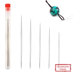 10pcs Stainless Steel Big Eye Curved Beading Needles Easy Jewelry Making Tools for Beads and Pearls Thread String Cord 5 Sizes