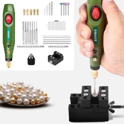 SNASAN Mini Pearl Punching Machine Jewelry Making Tool Fit 110V-240V Handmade DIY Drilling Tools