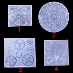 Steampunk Gear Silicone Molds Clockwork Cog Mold Gearwheel Mold Flexible UV Epoxy Resin Mould Pendants Jewelry Making Supplies