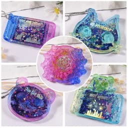 3D Marine Animals Flower Quicksand Silicone Mold Resin Shaker Charm Mould Keychain Pendant Jewelry Making Tools DIY Craft Supply