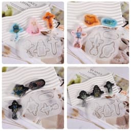 3D Marine Animals Flower Quicksand Silicone Mold Resin Shaker Charm Mould Keychain Pendant Jewelry Making Tools DIY Craft Supply