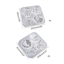 3D Marine Animals Flower Quicksand Silicone Mold Resin Shaker Charm Mould Keychain Pendant Jewelry Making Tools DIY Craft Supply