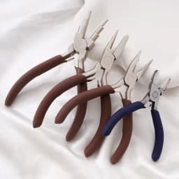 1PC Coffee Carbon Steel Jewelry Pliers DIY Beading Wire Wrapping Tools Nylon Jaw Round Flat Nose Pliers Hand Tools Accessories