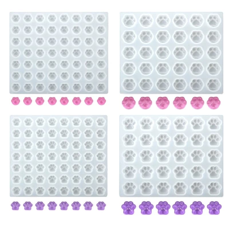 Mini Cat Claw Resin Mold Animal Paw Wax Pellet Molds Handmade Soap Molds DIY Baking Moylds Cake Fondant Chocolate-Decor