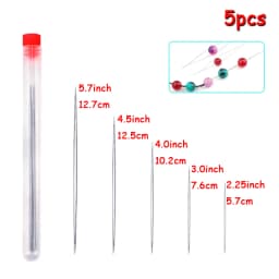 SMI Stainless Steel Beading Needles 4 Styles Jewelry Making Needle Threaders Set Long Straight Big Eye Beading Tools for Jewelry