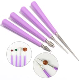 4 Style Reamer Bead Purple Diamond Pearl Glass Beads Reamer Needle File for Sets Beading Hole Enlarger Tool