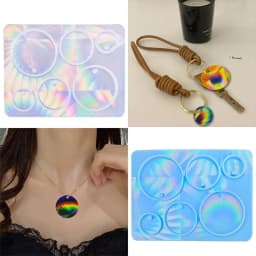 Resin Silicone Mold DIY Holographic Geometric Earring Keychain Pendant Mould Light and Shadow Crystal Epoxy Molds Crafts