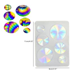 Resin Silicone Mold DIY Holographic Geometric Earring Keychain Pendant Mould Light and Shadow Crystal Epoxy Molds Crafts