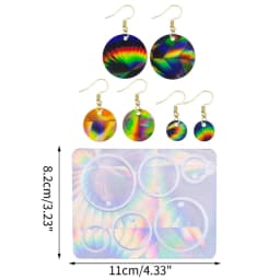 Resin Silicone Mold DIY Holographic Geometric Earring Keychain Pendant Mould Light and Shadow Crystal Epoxy Molds Crafts