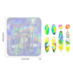 Resin Silicone Mold DIY Holographic Geometric Earring Keychain Pendant Mould Light and Shadow Crystal Epoxy Molds Crafts