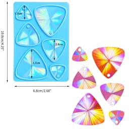 Resin Silicone Mold DIY Holographic Geometric Earring Keychain Pendant Mould Light and Shadow Crystal Epoxy Molds Crafts