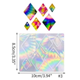 Resin Silicone Mold DIY Holographic Geometric Earring Keychain Pendant Mould Light and Shadow Crystal Epoxy Molds Crafts
