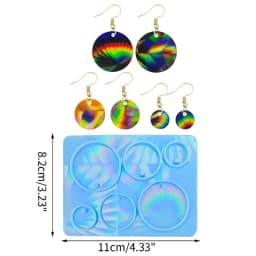 Resin Silicone Mold DIY Holographic Geometric Earring Keychain Pendant Mould Light and Shadow Crystal Epoxy Molds Crafts