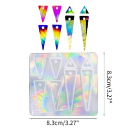 Resin Silicone Mold DIY Holographic Geometric Earring Keychain Pendant Mould Light and Shadow Crystal Epoxy Molds Crafts