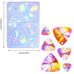 Resin Silicone Mold DIY Holographic Geometric Earring Keychain Pendant Mould Light and Shadow Crystal Epoxy Molds Crafts