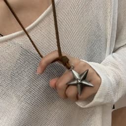 Adjustable Leather Rope Star Pendant Necklace for Women Vintage Ethnic