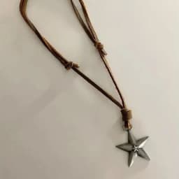 Adjustable Leather Rope Star Pendant Necklace for Women Vintage Ethnic