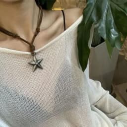 Adjustable Leather Rope Star Pendant Necklace for Women Vintage Ethnic