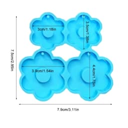R3MC Keychain Silicone Resin Mold,Flower Shaped Resin Mold DIY Earrings Pendant Mold