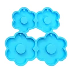 R3MC Keychain Silicone Resin Mold,Flower Shaped Resin Mold DIY Earrings Pendant Mold