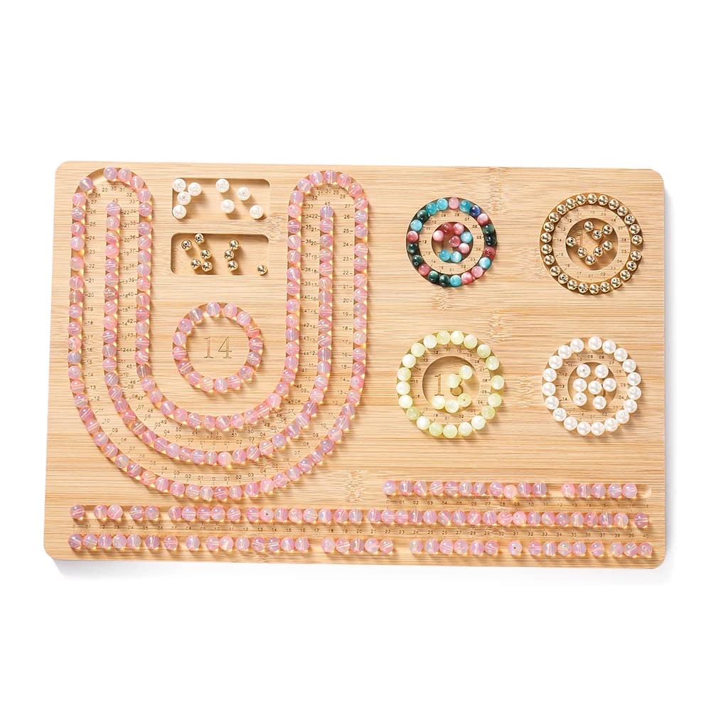 1pcs Wood Bead Board Bracelet Beading Organizer Beading Tray Plate for Jewelry Making DIY Necklace Measuring Tool Accessory