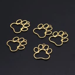 R2LE 5Pcs Pet Dog Footprint Blank Frame Pendant Open Bezel Setting UV Resin Jewelry