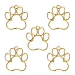 R2LE 5Pcs Pet Dog Footprint Blank Frame Pendant Open Bezel Setting UV Resin Jewelry