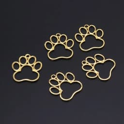 R2LE 5Pcs Pet Dog Footprint Blank Frame Pendant Open Bezel Setting UV Resin Jewelry