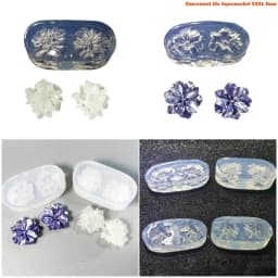 E06E Reusable Small Flower Shaped Silicone Mold Reusable Crafting Moulds Suitable for Handmade Jewelry and Desktop Displays