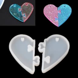 2Pcs Heart locks for lovers Pendant Liquid Silicone Mold DIY Epoxy Resin Mould Jewelry Tools